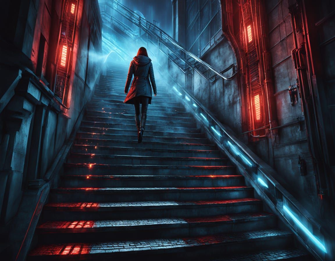 Sci-Fi Horror Scene in a Futuristic Slum