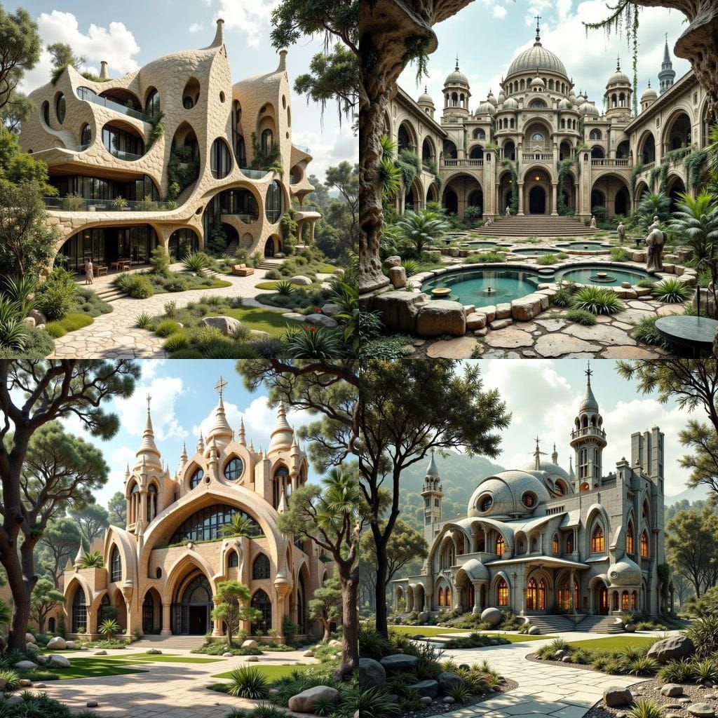 Jewish Synagogue Exterior with Biophilic Geometry Architectu...