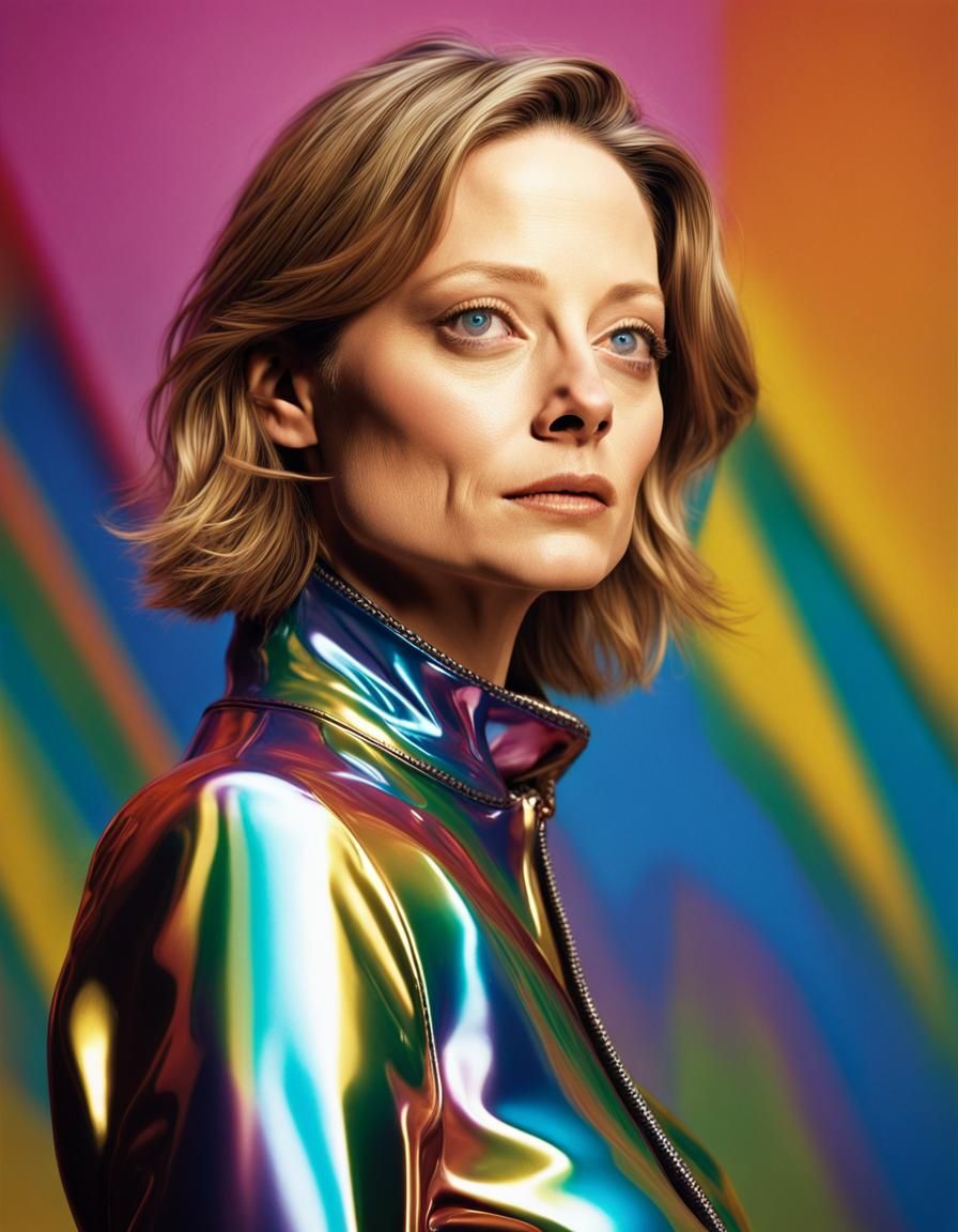Jodie Foster in Colorful Latex Fashion