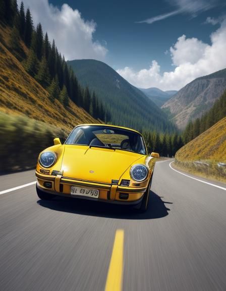 Porsche 911 Races in Vibrant Oil Painting