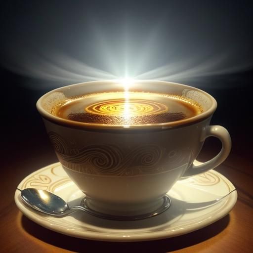 Surreal Miniature World in a Coffee Cup