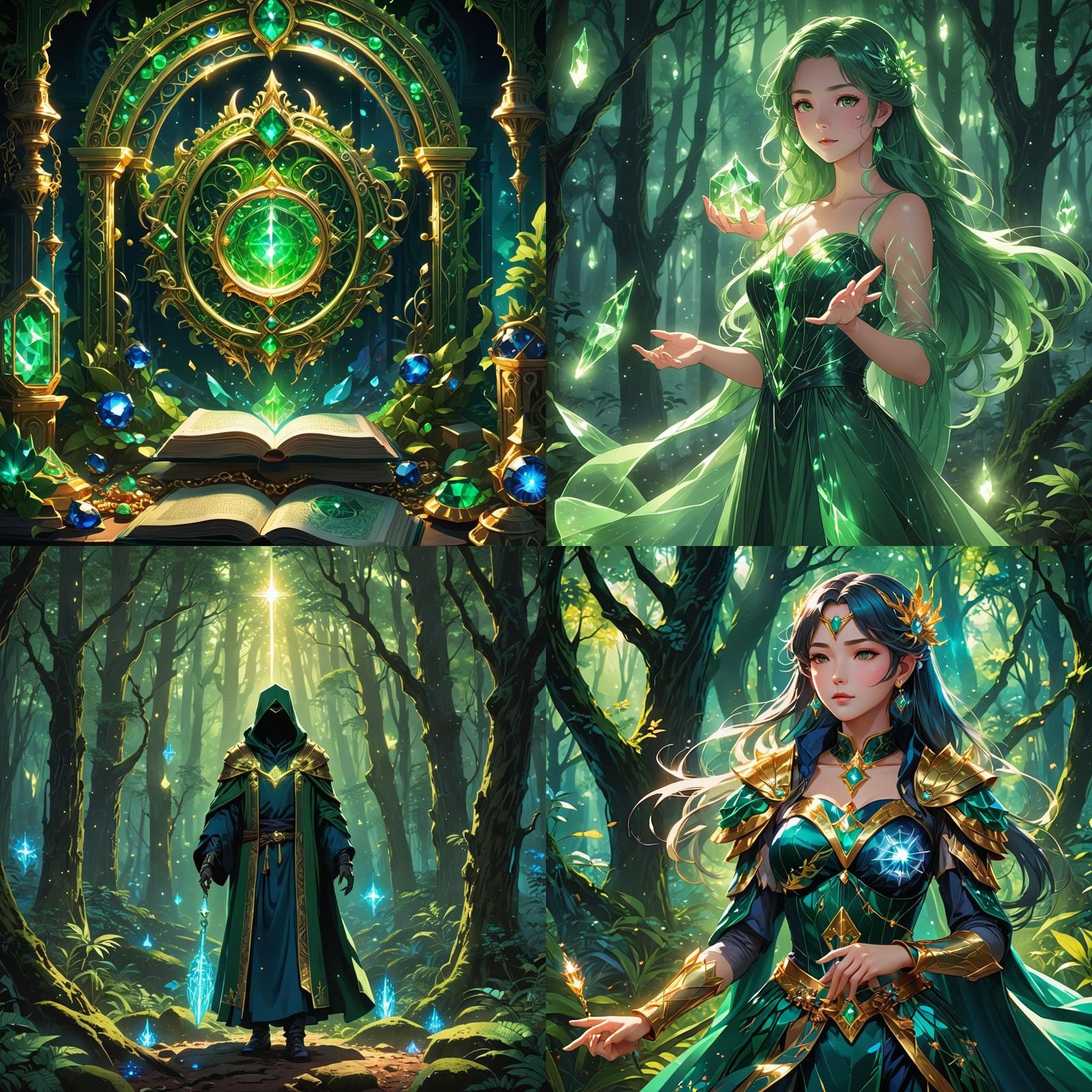 Green Fantasy Book Cover: The Secret of Seven Jewels