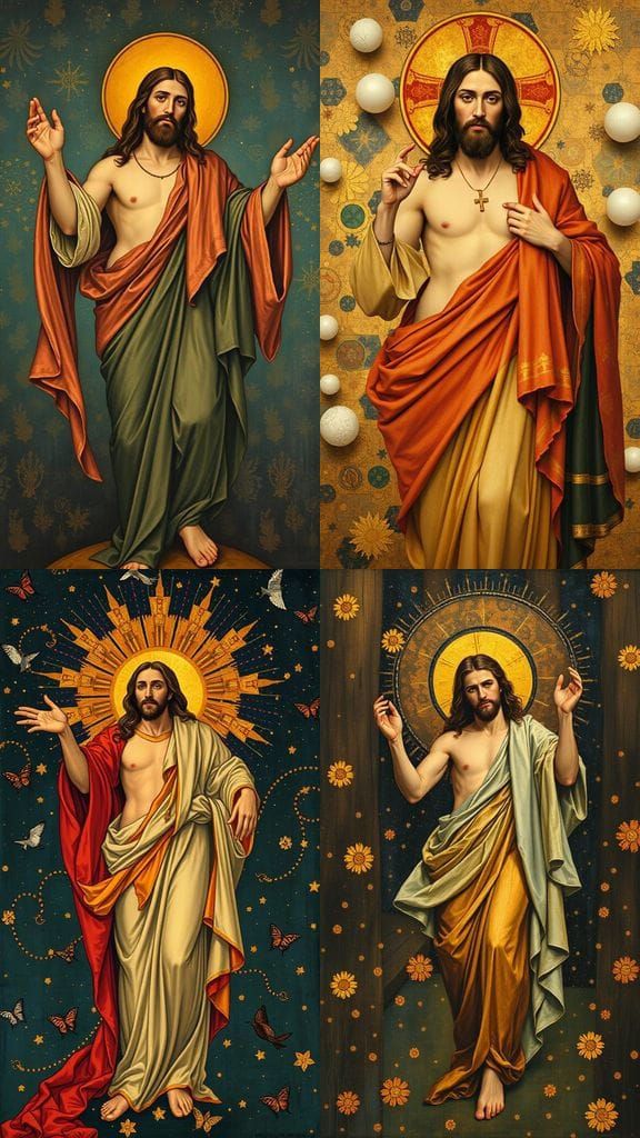 Jesus in a Klimt-Inspired Masterpiece