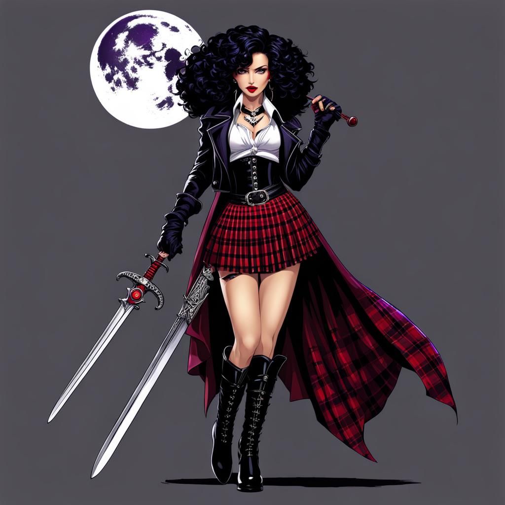 Powerful Vampire Queen with Silver Sword