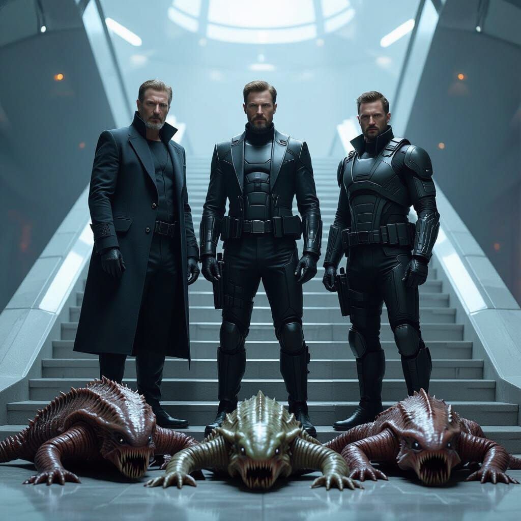 Actors in Sci-Fi Military Attire Triumph