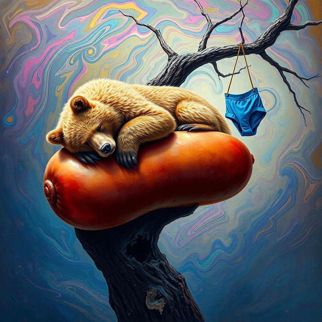 Surreal Bear Slumbers on Sausage's Edge, Underpants Croak in...