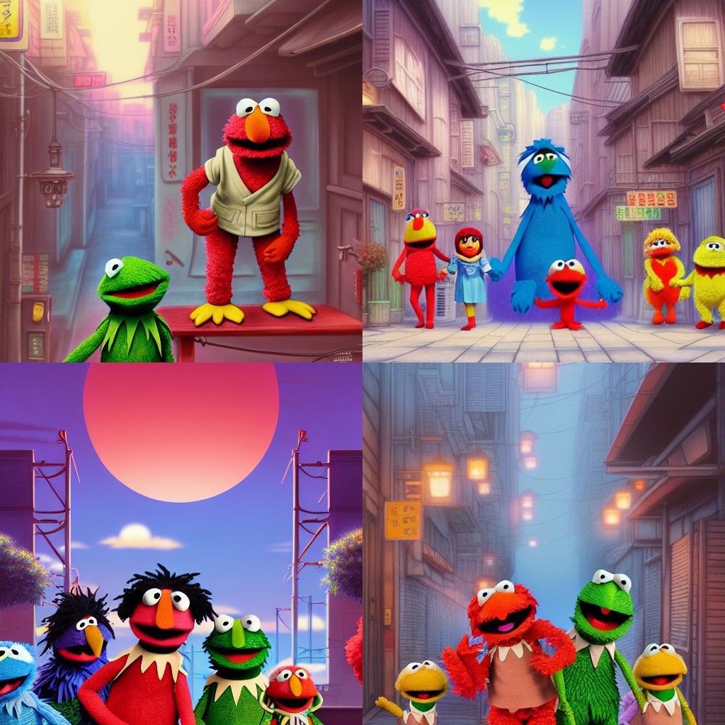 Muppet Ninjas in Ghibli Anime Style