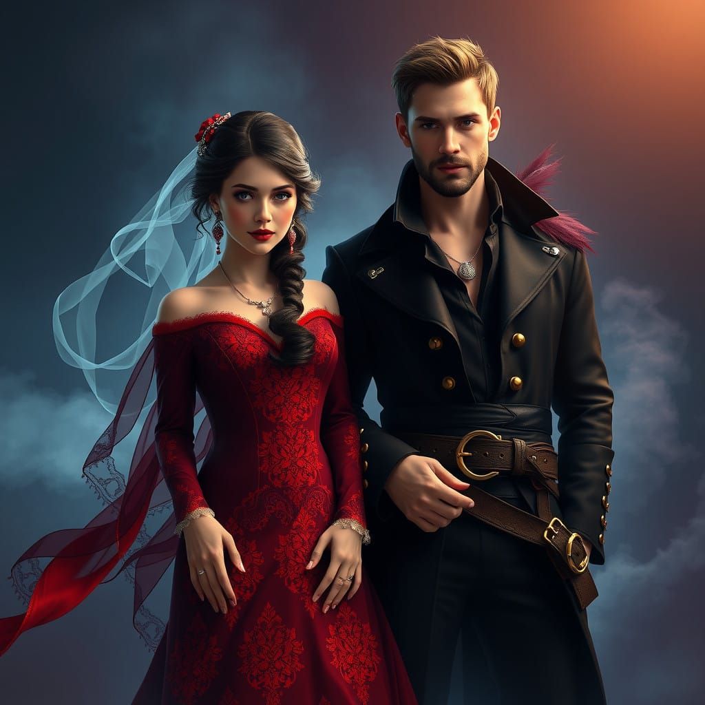Gothic Pirate Wedding in Moody Fantasy Landscape