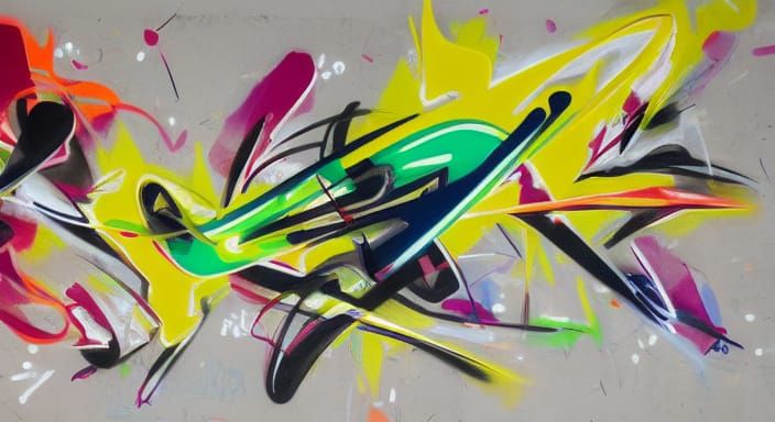 Energetic Abstract Graffiti Art in Futura Style
