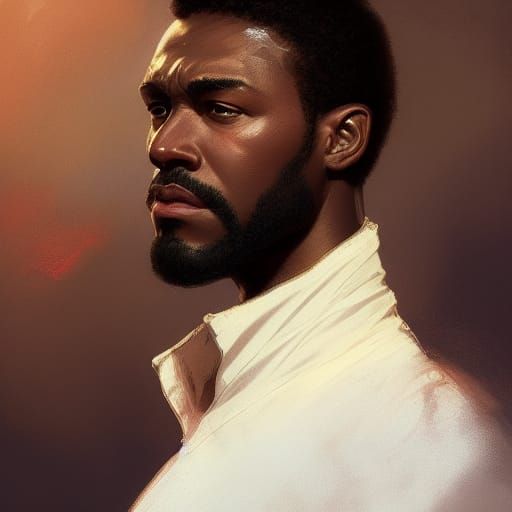 Othello Portrait in Art Nouveau Style