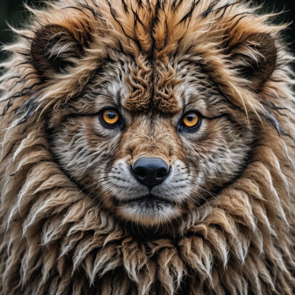Hyperrealistic Fluffy Animal Portrait in HDR