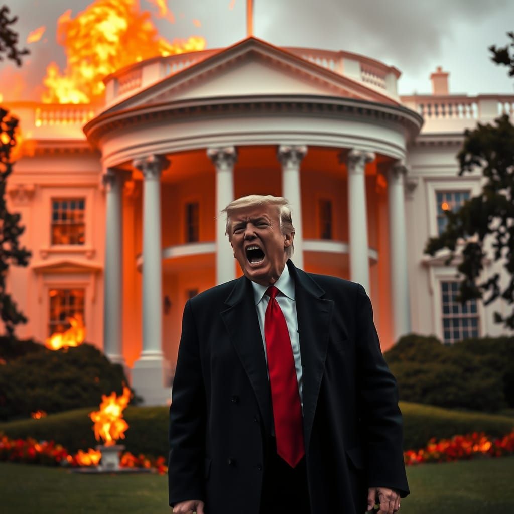 White House in Flames: Trump's Furious Outburst