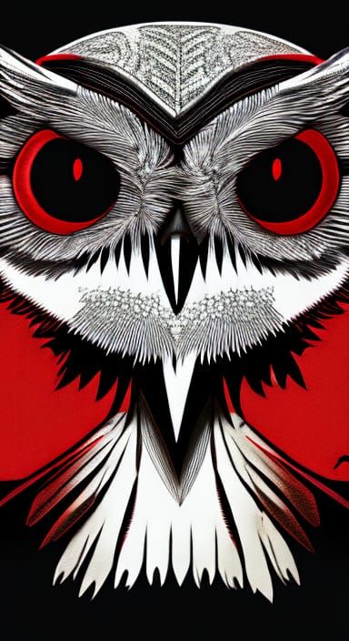 Black & Red Owl