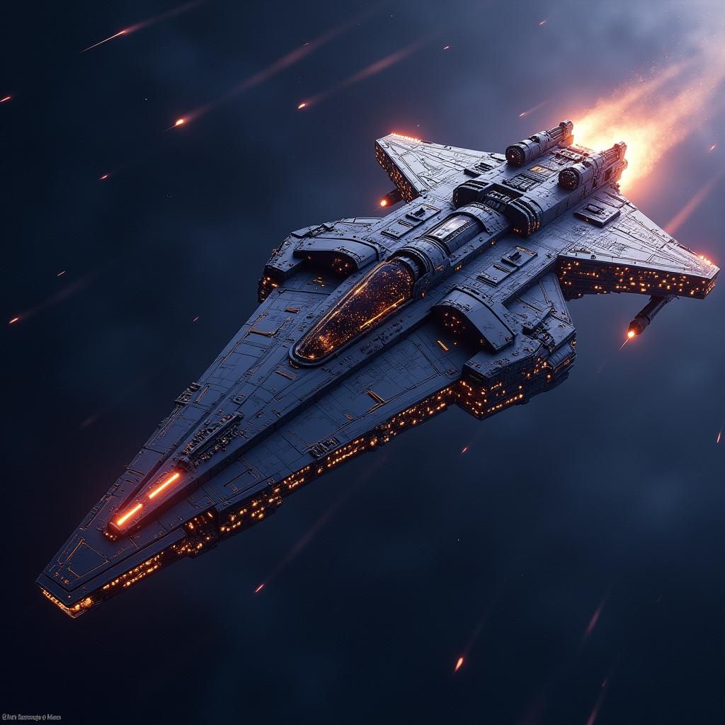 Intricate Interstellar Spaceship Concept Art in 8K