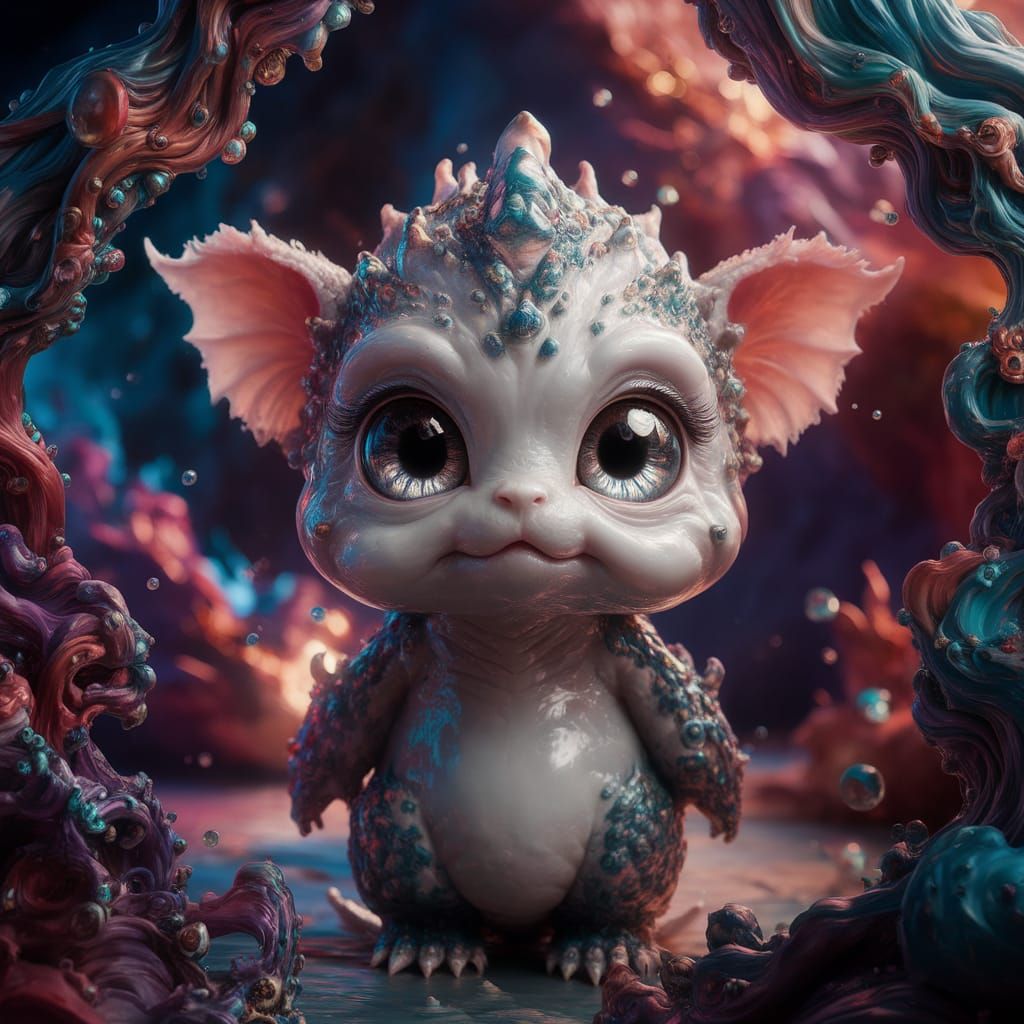 Adorable Creature in Fantastical Landscape, Unreal Engine 5