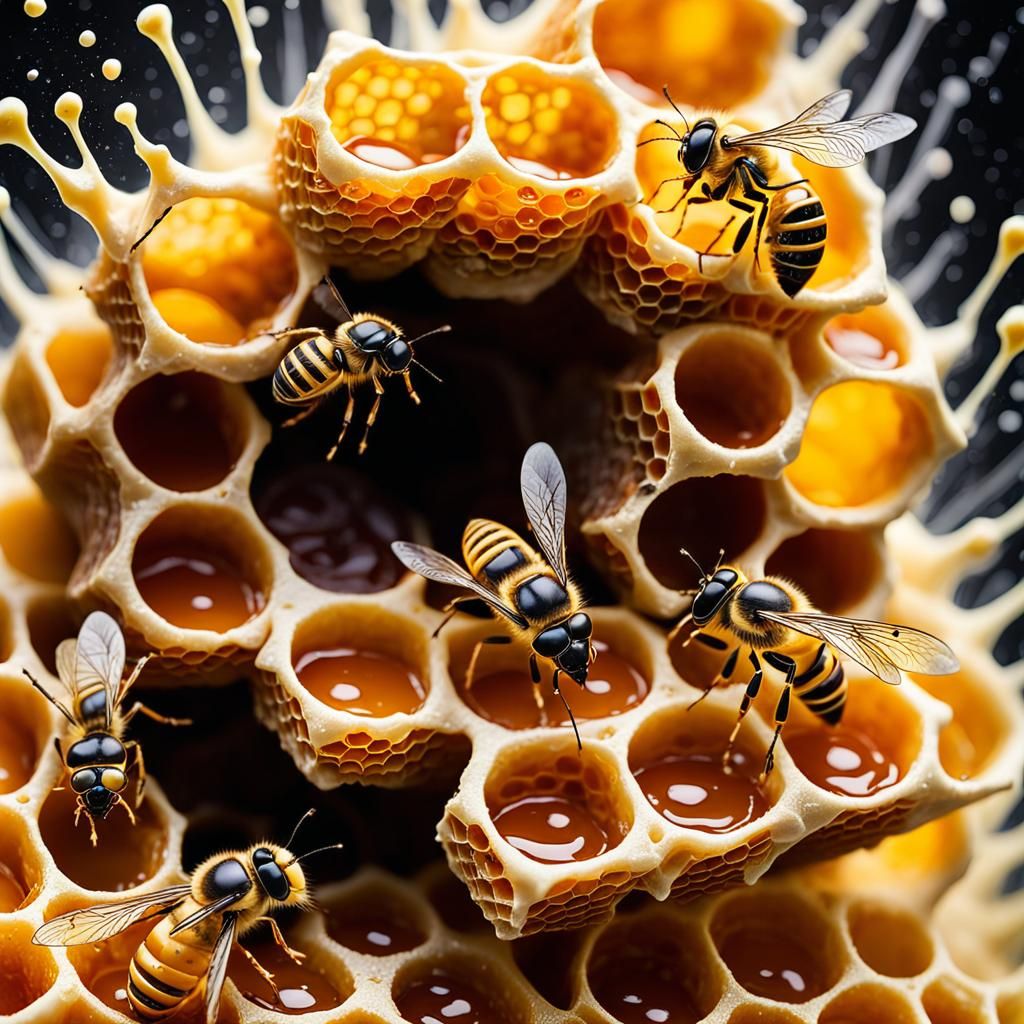 Macro Photo of Wasp Nest in Fauvist Style