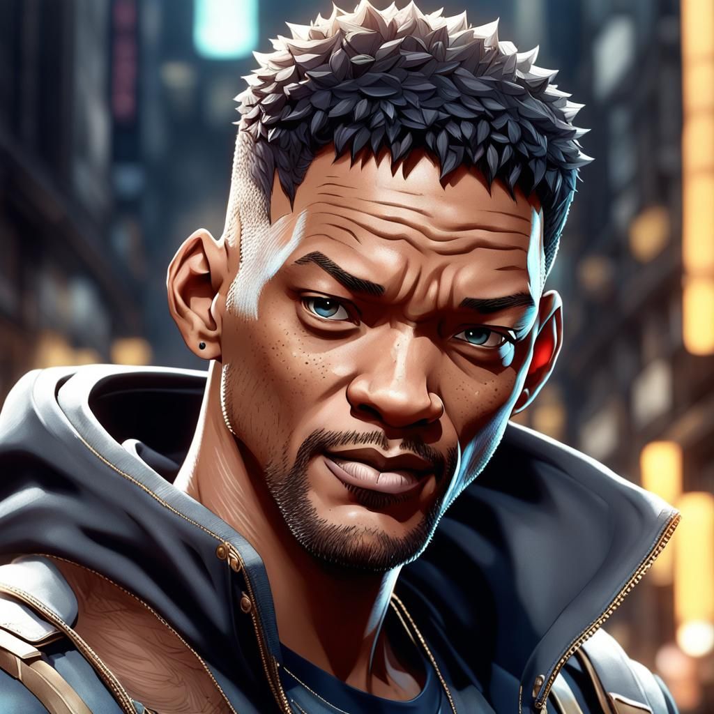 Will Smith as 3D Anime Art Portrait