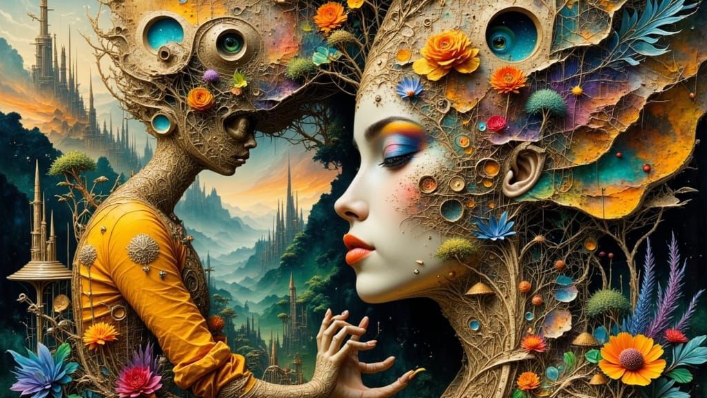 Dreamer in Abstract Reality with Baroque Influences