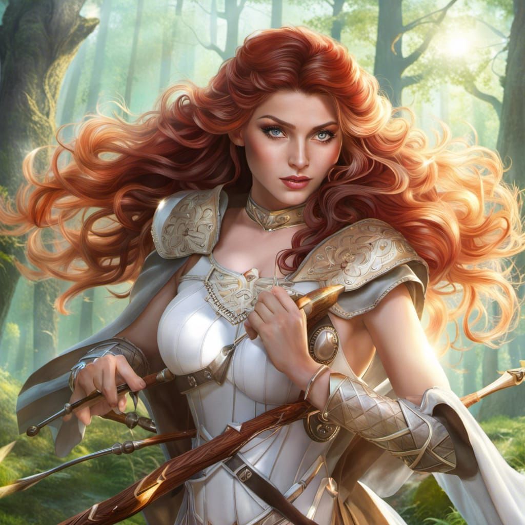 Medieval elven archer girl.