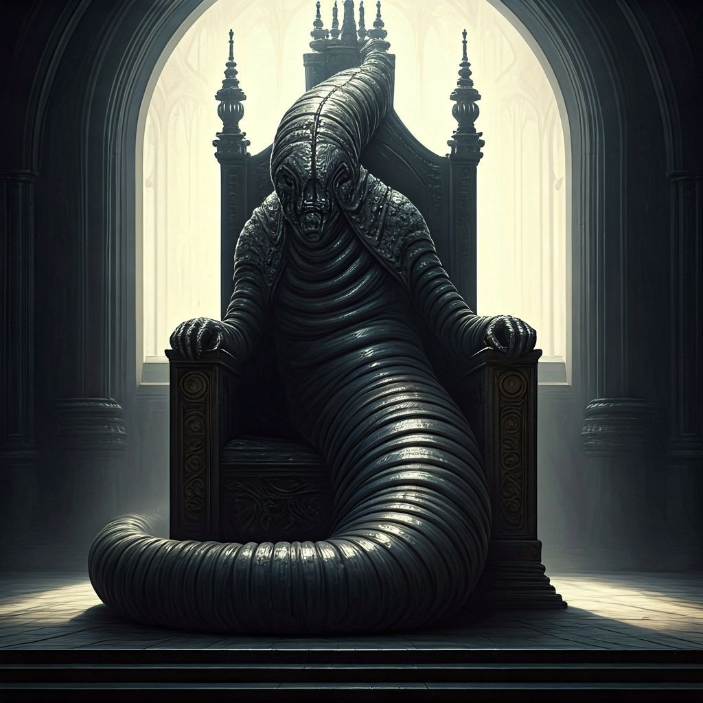 Worm King on Throne in Biomechanical Style
