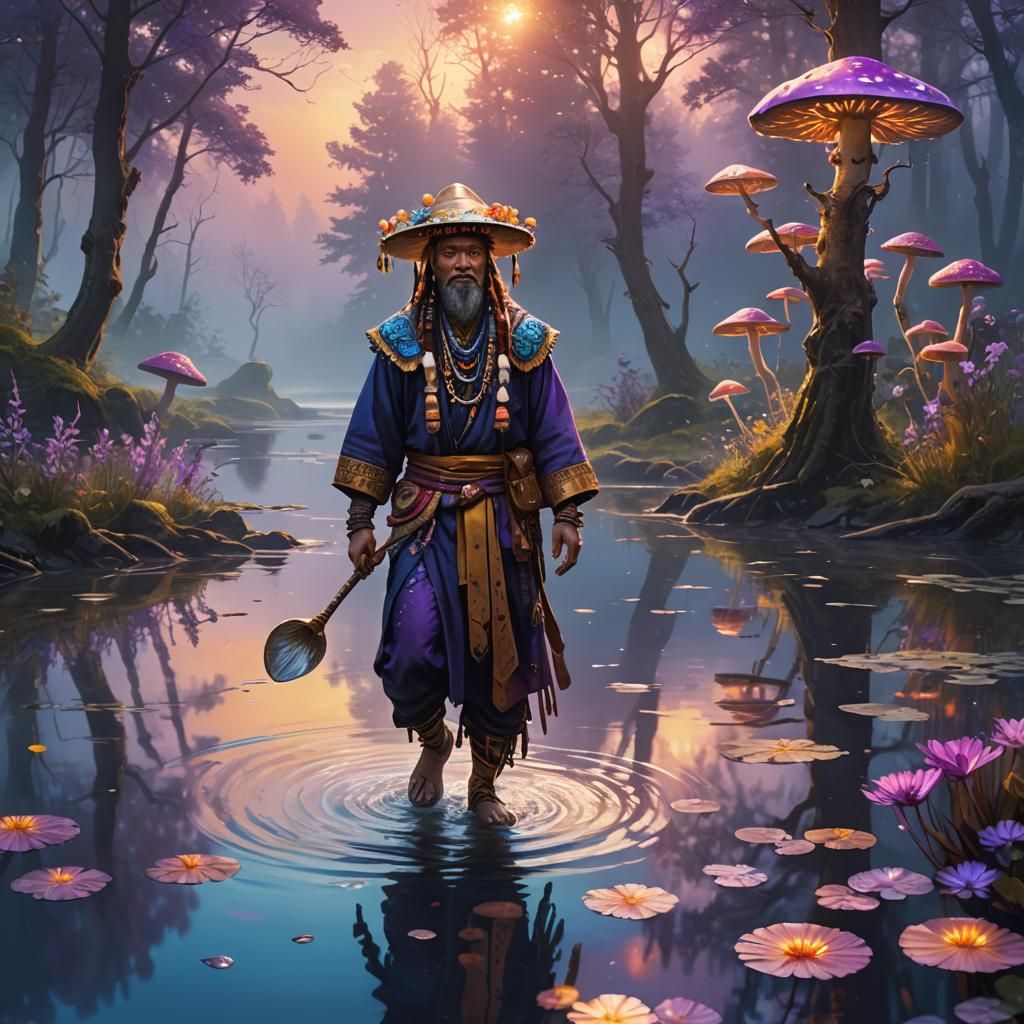Shaman Walks on Water: Magical Realism Portrait