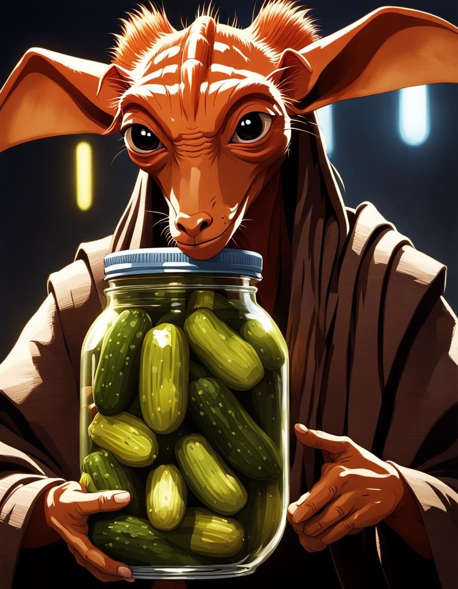 Jar Jar Binks with Pickled Pickles: Anime Manga Scan