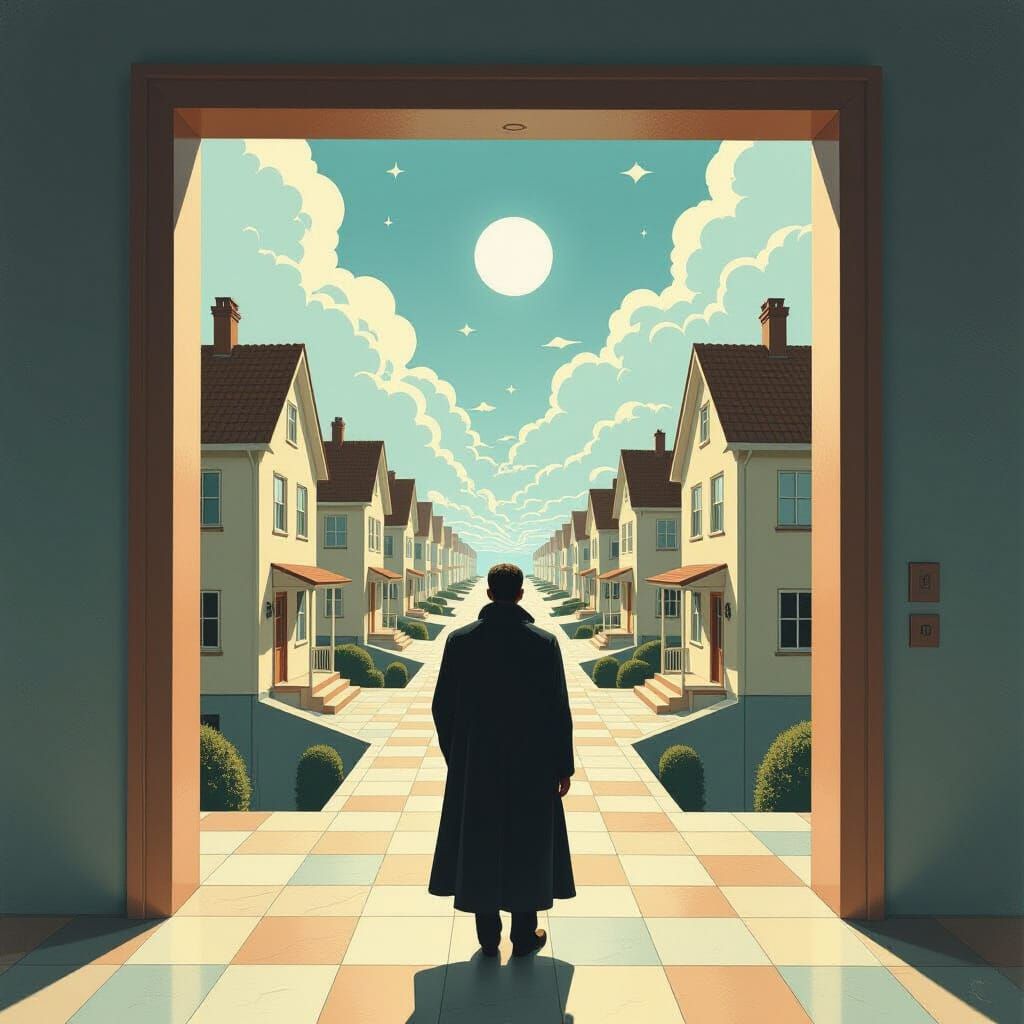 Surreal Threshold: Endless Rooms in Dreamlike Architecture