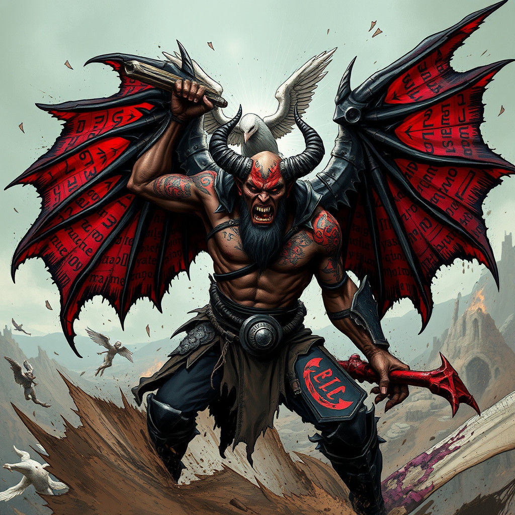 Demon Orc vs Angel: Epic Fantasy Battle