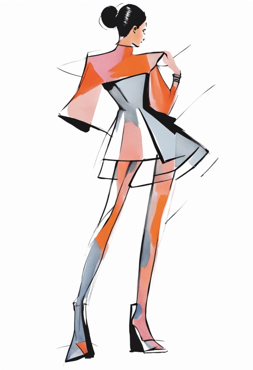 Space-Inspired Strapless Dress Fashion Illustration