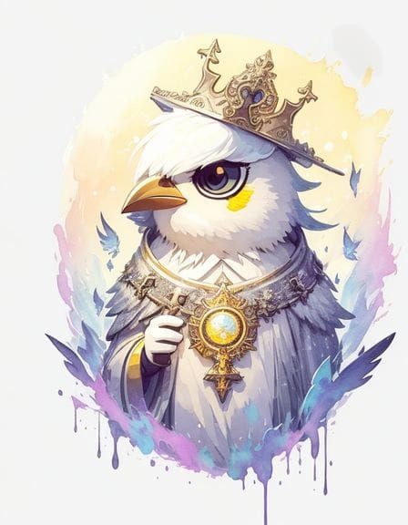 Crowned Priest Bird: AI Generated Image