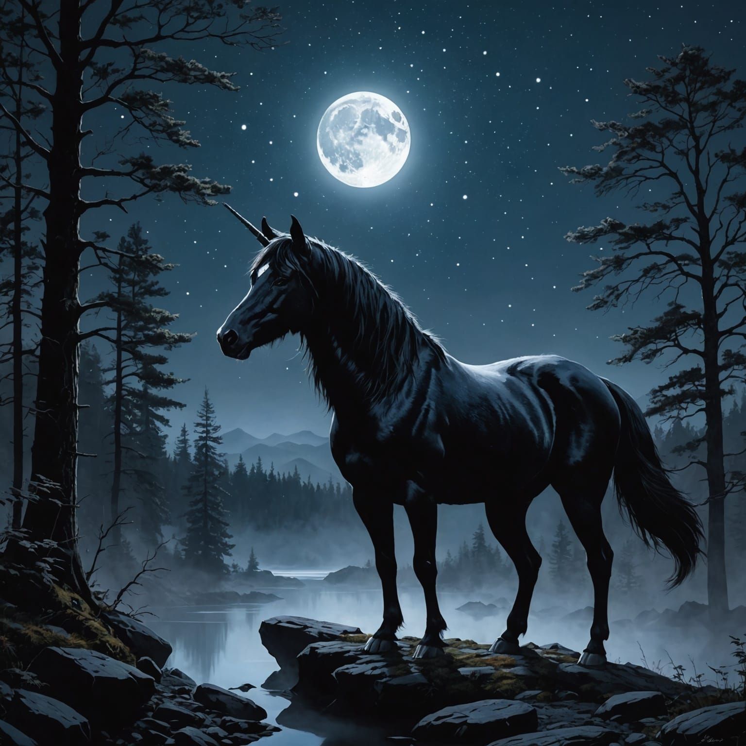 Majestic Midnight AI Image