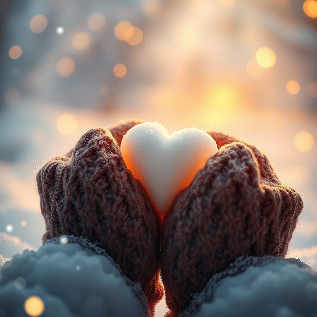 Warmth Amidst Winter's Mystique: Intricately Knitted Gloves...