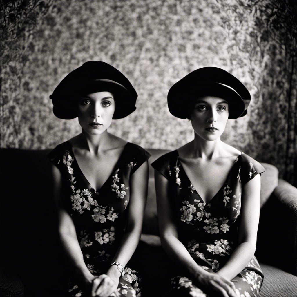 Black and White Twins: Analog Film Portrait