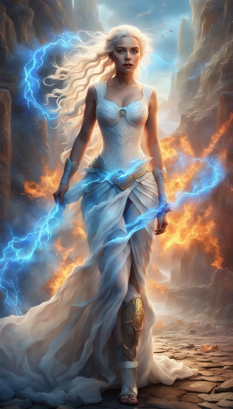 Curvy Woman in Fiery Mist: A Detailed Rubens-Style Painting