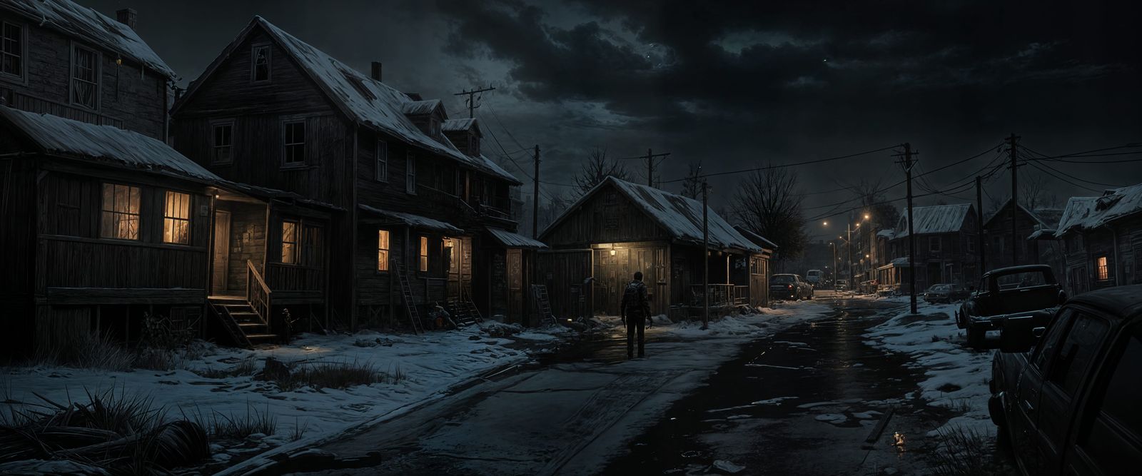 Noir Zombie Horror Scene at Night