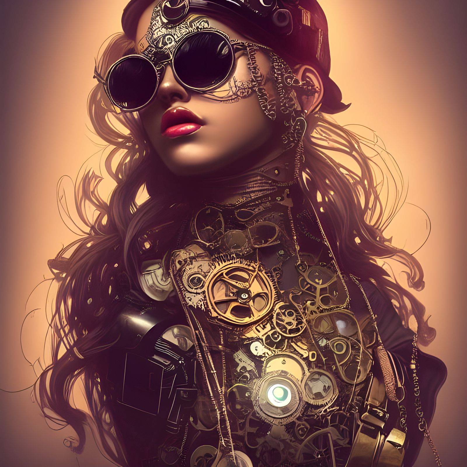 Steampunk Hip Hop Rapper Portrait in Digital Art Style