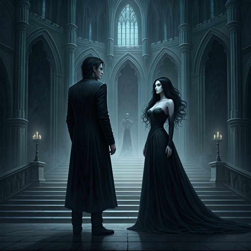 Morpheus and Death in Dream Realm, a Dark Fantasy