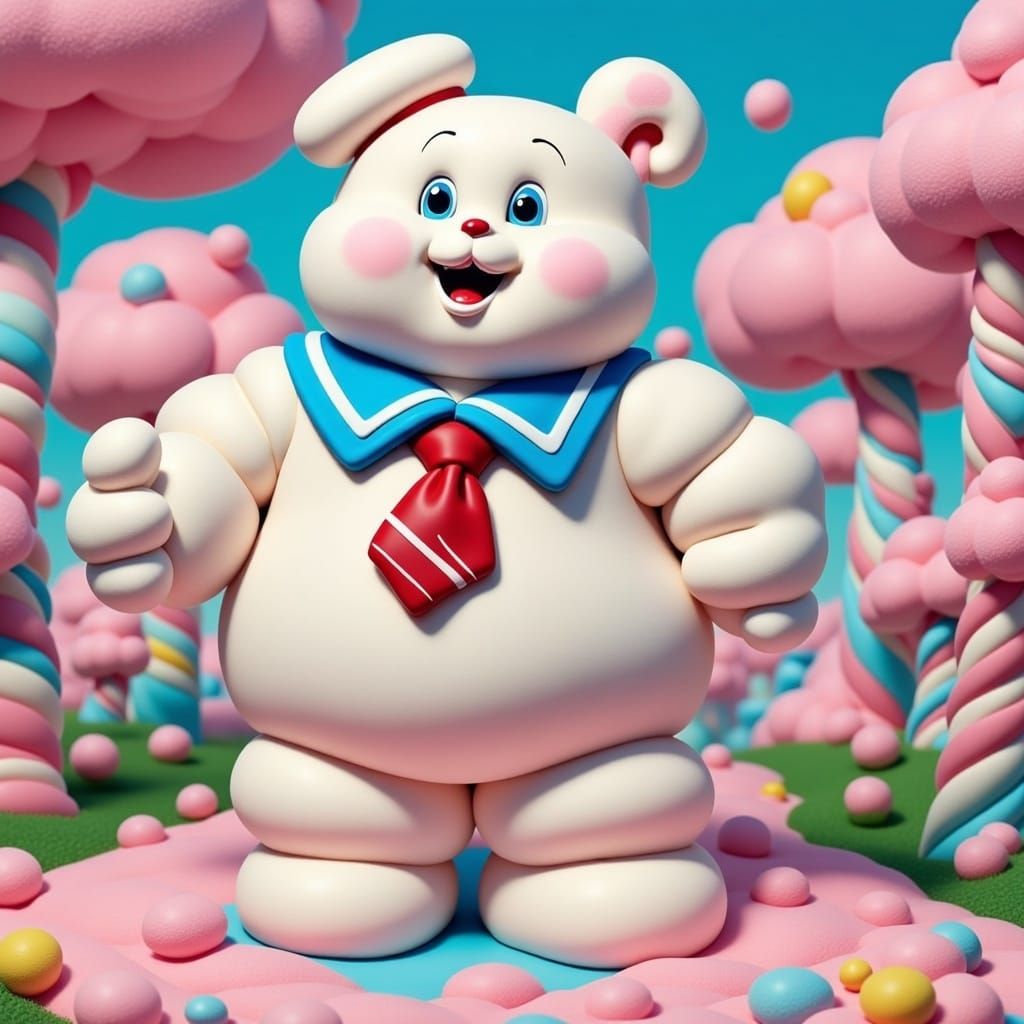 Adorable Marshmallow Man Animation in Colorful Detail