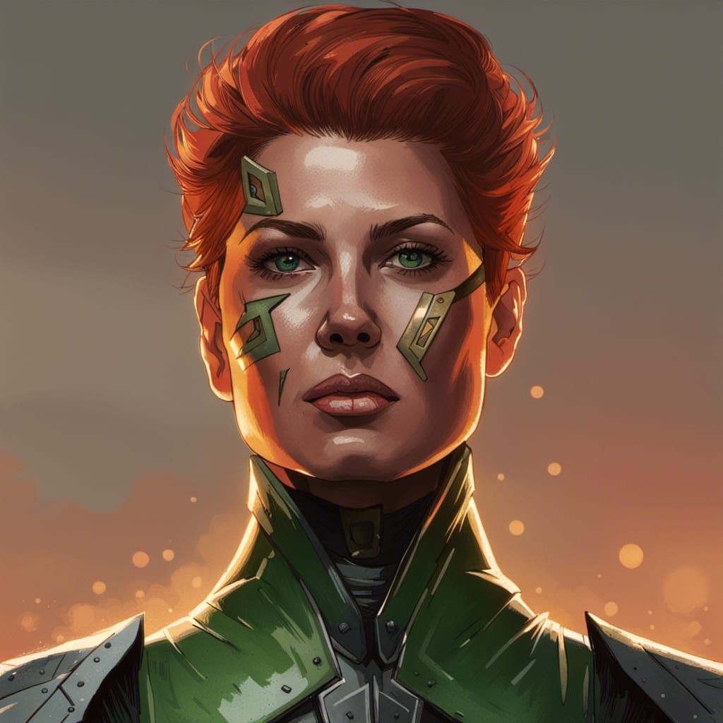 Rachel Summers Cyberpunk Portrait with Lightsaber