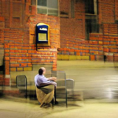 Solitary Figure Awaits an Unreachable Message