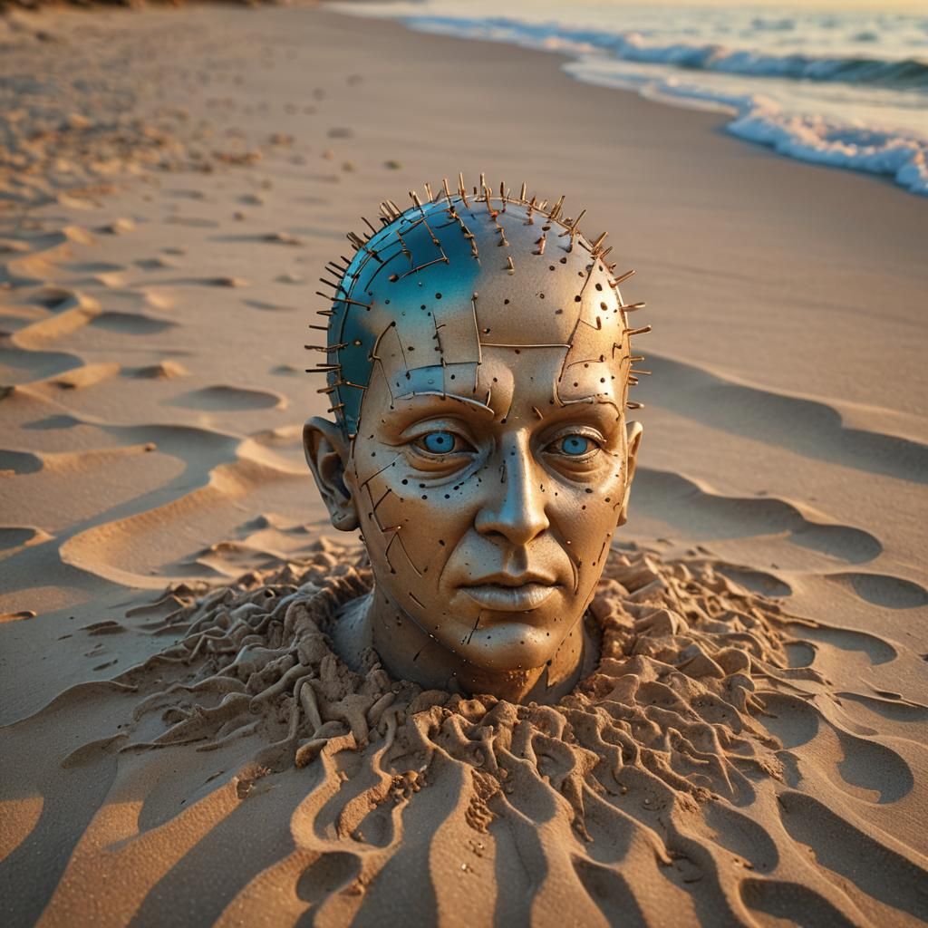 A hyperrealistic Pinhead from the Hellraiser movie, done in ...