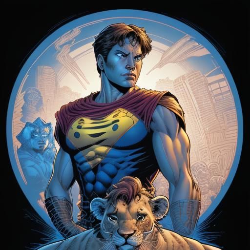 Simba in Comic Book Art Style