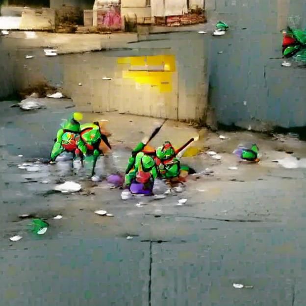 Teenage Mutant Ninja Turtles Action Scene