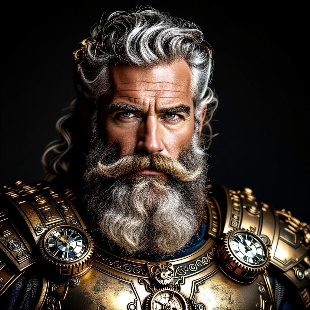 Steampunk Zeus: God of Thunder in Hyperrealistic Detail