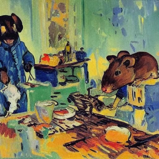 Professional Mouse Illustration in Russian Avant-Garde Style