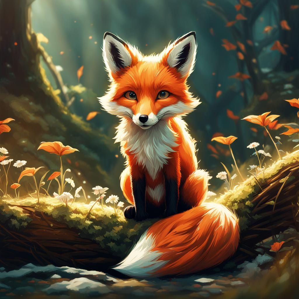 Yarn Fox: Hyperdetailed Digital Art