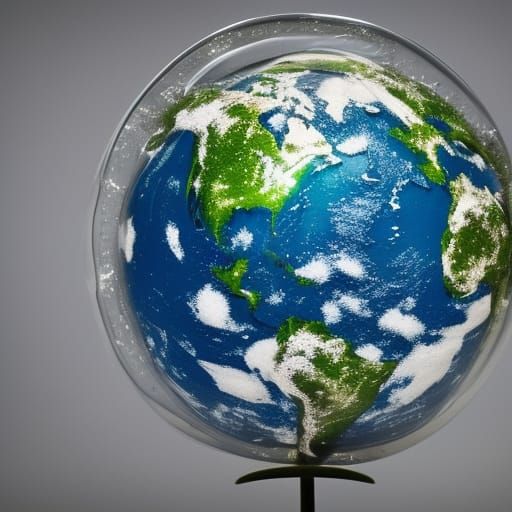 Hyperrealistic Recycled Glass Sculpture of Earth