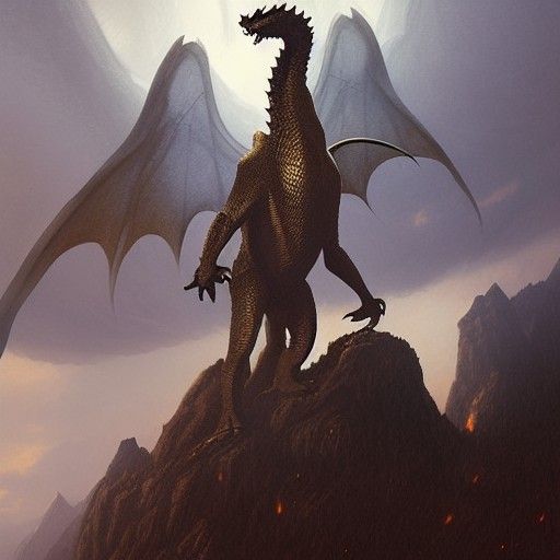 Golden Dragon King Ghidorah Rising Mountain