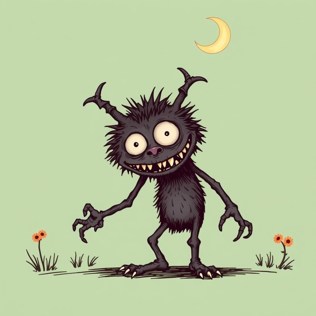 Cute Monster Inspired by Illustrative Art Styles