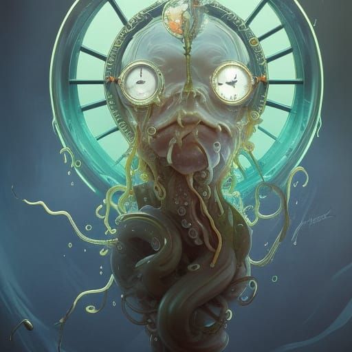 Slime Clock Portrait in Detailed Lighting